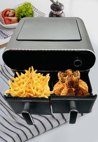 MEBASHI Air Fryer Dual Basket - LED Display 1700W