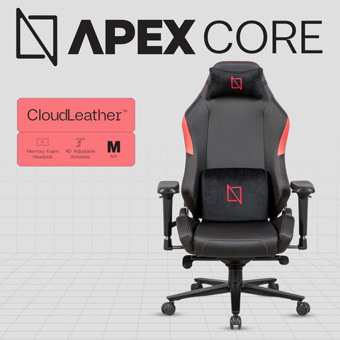 Navodesk APEX AIR, Ergonomic Gaming Chair (CloudLeather (M), RED)