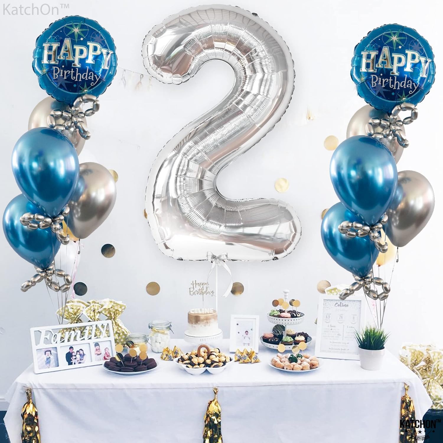 Silver Number Balloons in Helium Foil Mylar No.2