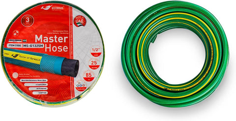 Mermaid Garden Water Hose Reinforced 1/2 Inch 50 Meter – Green | Half-Inch Irrigation Water Hose | Flexible 50M Watering Hose