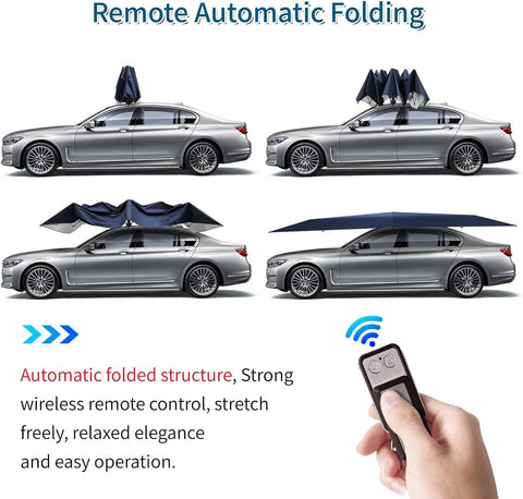 Fully Automatic Car Umbrella for Roof with Remote, 4.2m/4.8m/5.2m Universal Car Tent with Bracket