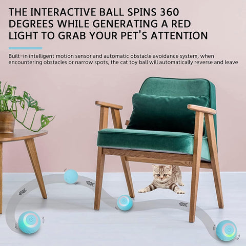 Interactive Cat Toy Ball, Electric Cat Toy Ball, 360° Self-Rotating Electric Ball