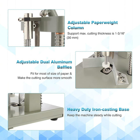 Olmecs Corner Round Cutting Machine, R6mm R10mm 1.2”/ 30mm Thickness Heavy Duty Paper Corner Cutter Punch