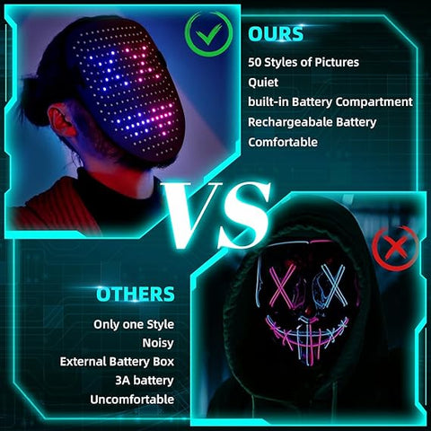 Led Holloween Face Mask