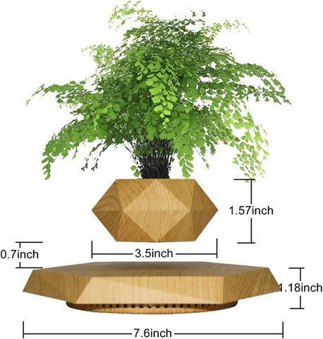 Levitating Plant Pot, Magnetic Levitation Flower Pot Rotating Planters Suspension Floating Plant