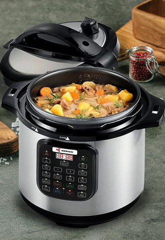 MEBASHI Japan 1600W 12L Digital Electric Pressure Cooker  (1600W) Black (ME-PC812)