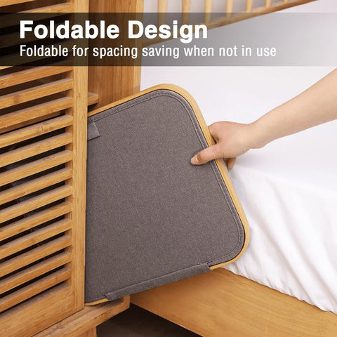 Foldable Laundry Hamper with Lid – Bamboo Frame & Fabric Liner - Large / Medium