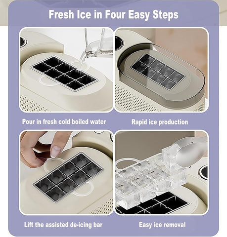 Portable Countertop Ice Maker Machine, 8 Cubes in 10 Mins, Compact Mini Ice Maker for Home/Camping/Car