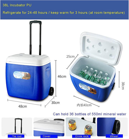 Large Insulated Cooler Box  – Portable Ice Chest for Camping