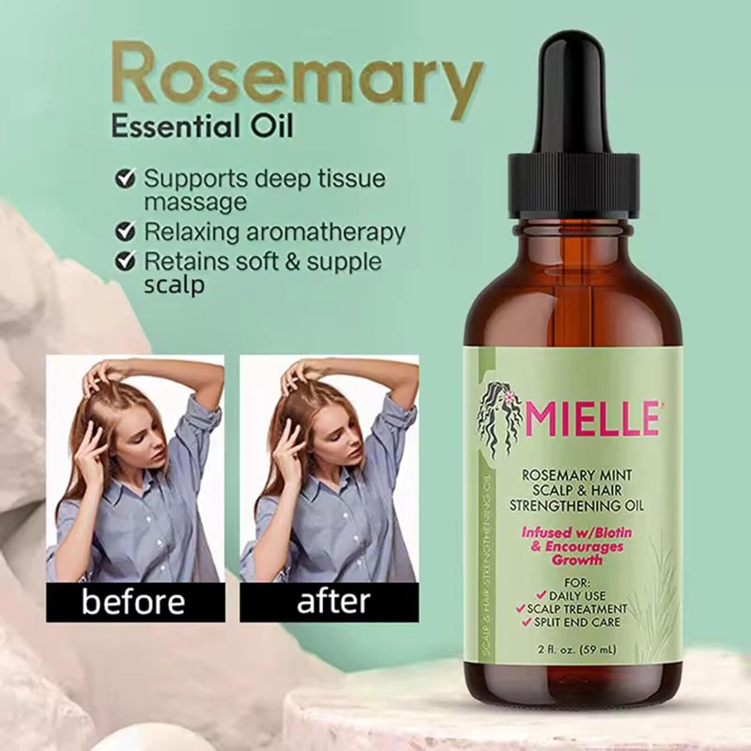 Mielle Organics Rosemary Mint Scalp & Hair Strengthen OIl