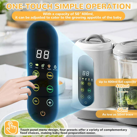 Automatic Cooking, Self-Cleaning | Food Robot for Baby, Automatic Kitchen and Chop, Automatic Cleaning, Sterilized, Reheat, Defrost, Mixing