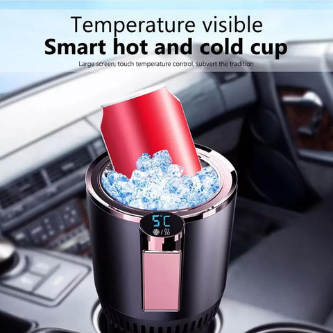 Portable 2-in-1 Car Cup Warmer & Cooler, USB Electric Beverage Heating and Cooling Cup Holder