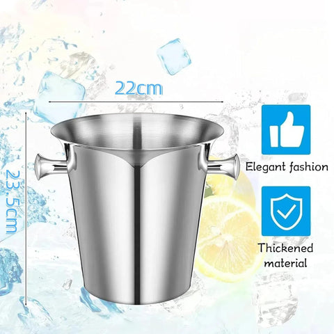 Ice Bucket 5L Stainless Steel Beverage Tub for Parties Large Drink Bucket