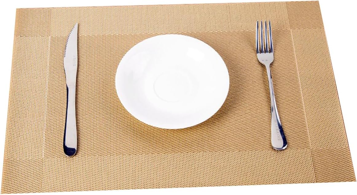 Simple PVC Dining Table Mat, Insulation Mat for Home, Restaurant, Hotel (10Pc Set)