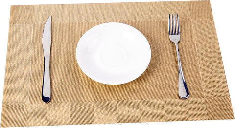 Simple PVC Dining Table Mat, Insulation Mat for Home, Restaurant, Hotel (10Pc Set)