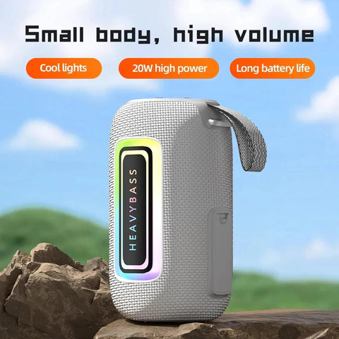 Portable Heavy Bass Bluetooth Speaker with RGB Lights – Wireless Waterproof Mini Speaker with Deep Bass & HD Sound