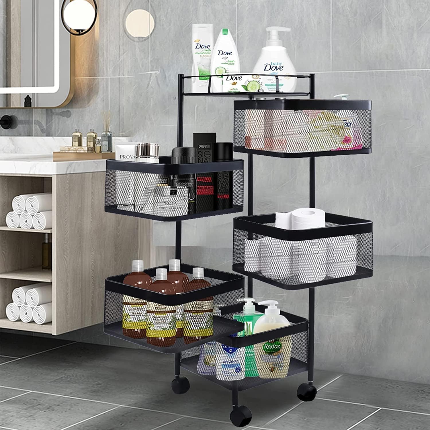 5-Layer Metal Kitchen Trolley