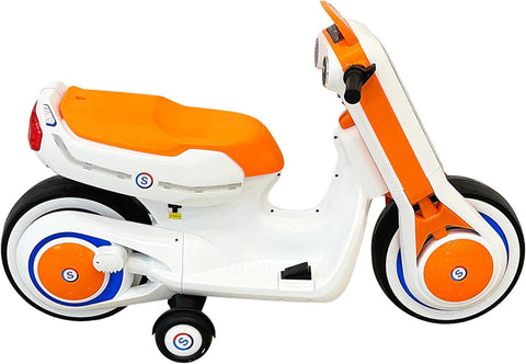 VLRA Kids Electric Motorcycle, LED Lights, Training Wheels, Dashboard Display, Rechargeable Ride-On Toy