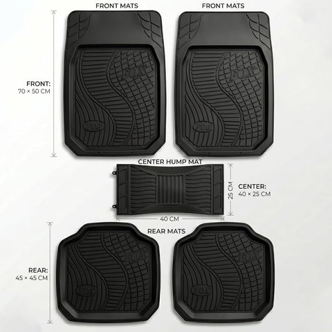 5 Pcs Set Car Floor Mats, Premium Rubber Anti-Slip Waterproof Car Mats with Cargo Liner, All Weather Front, Rear & Center Mats 70x50
