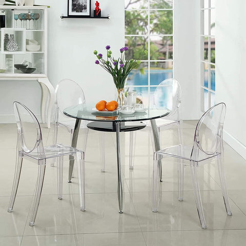 Olmecs Casper Modern Acrylic Stacking Kitchen ,Fully Assembled (No Arm Chair)
