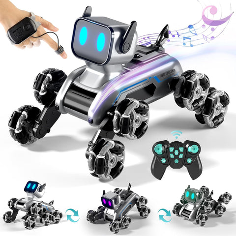 8WD Remote Control Car for Boys Toys Age 4-6, 2.4Ghz Gesture Sensing Stunt Rc Cars Dog for Kids 8-10