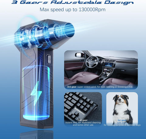 X3 Turbo Jet Fan Turbine Jet Blower 130,000rpm w/High-Speed Brushless Motor Top Speed 80mph Airflow Strong Wind Fan