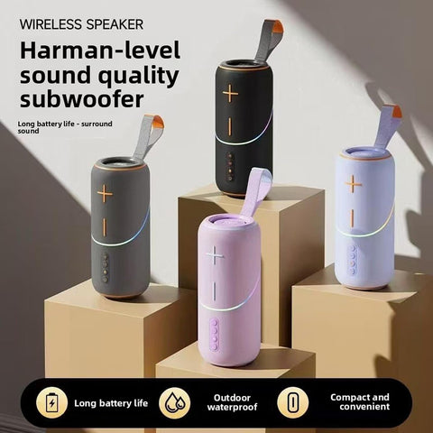 Portable Bluetooth Speaker with RGB LED Lights, Deep Bass Wireless Speaker
