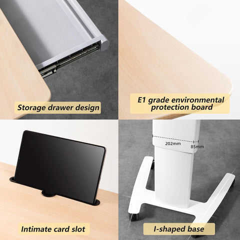 Portable Podium with Lockable Wheels, Height Adjustable Standing Desk with Drawer