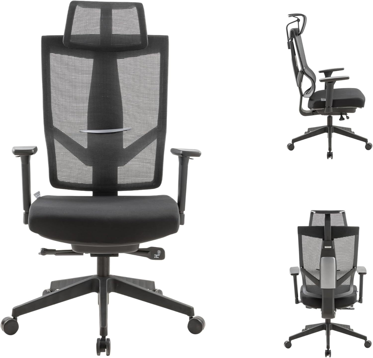 NAVO AERO, Premium Ergonomic Fabric Office Chair  (PURE BLACK)