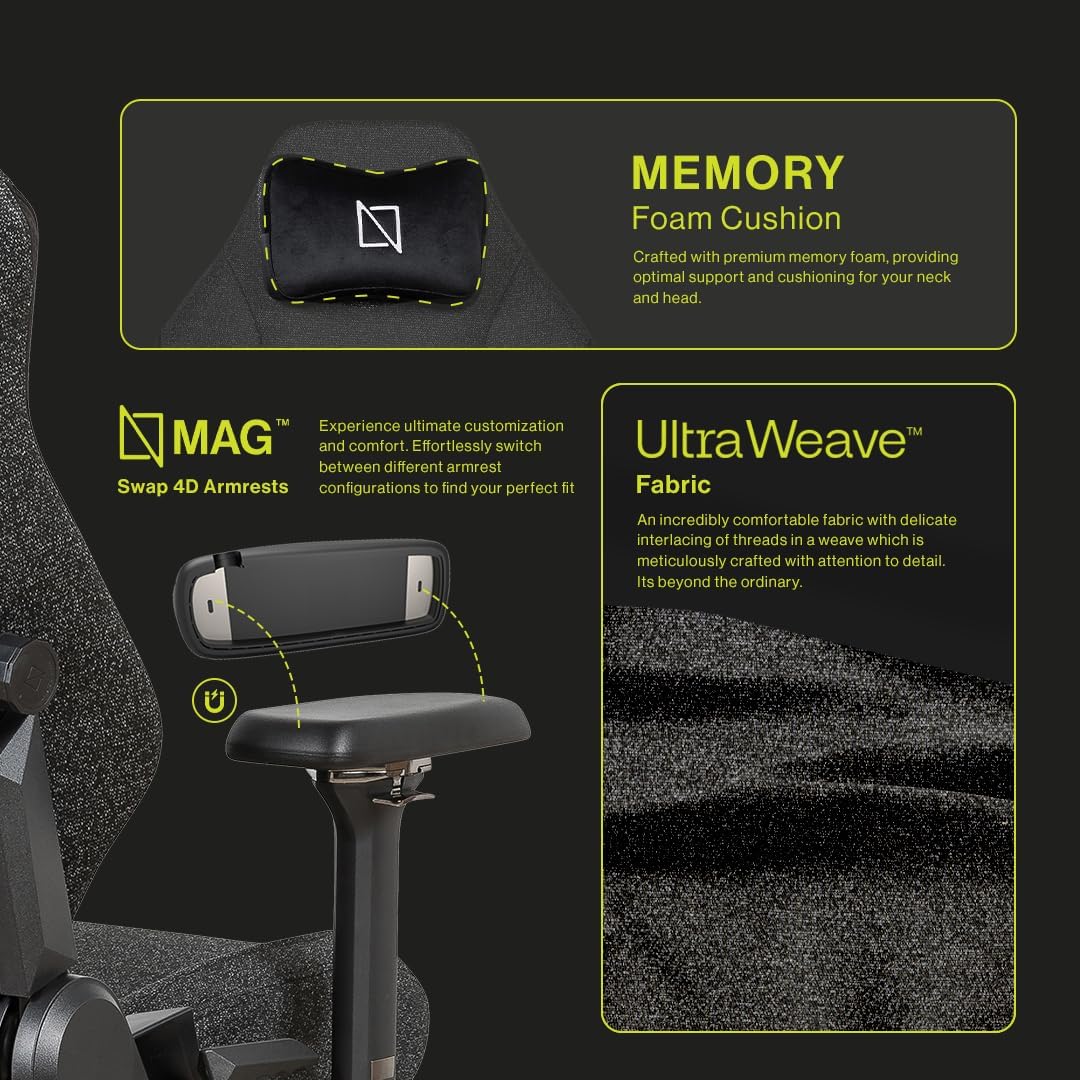 Navodesk APEX AIR, Ergonomic Gaming Chair (PRO UltraWeave - Black)