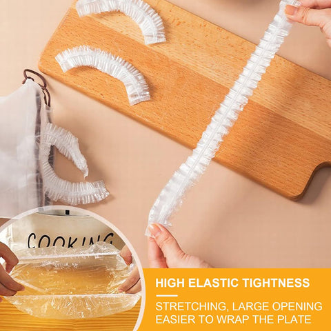 200 Pieces Reusable Flat Cover Elastic Stretch Film Bags Reusable for Food Fruit