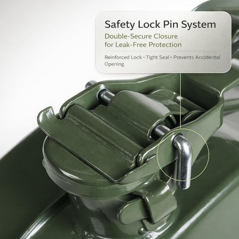 Military Green Metal Jerry Can 5L For Cars, Jeeps & Other Vehicles