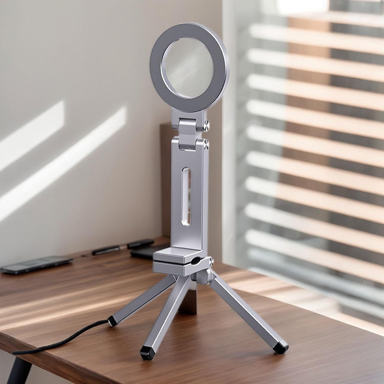Magnetic Phone Tripod Stand, Aluminium Mini Tripod for Phone
