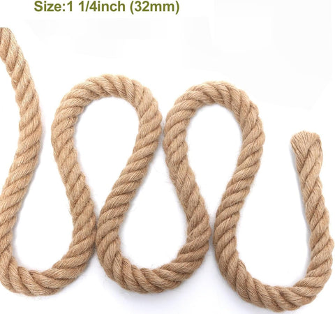 Strong Hemp 32mm x 91.4 mm  Twine Cord for DIY Crafts, Decoration, Gift Wrapping, Garden, Boating, Hanging and Packing and Pets - Eco-Friendly, Durable Utility Rope (4mm To 32mm)