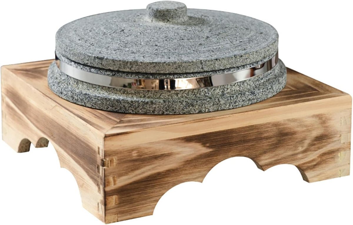 Korean Stone Bowl Cooking Pot with Wood Tray
