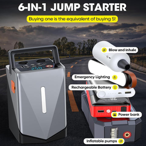 Jump Starter with Air compressor 150 PSI, 3000A Car Battery Jumper Starter portable