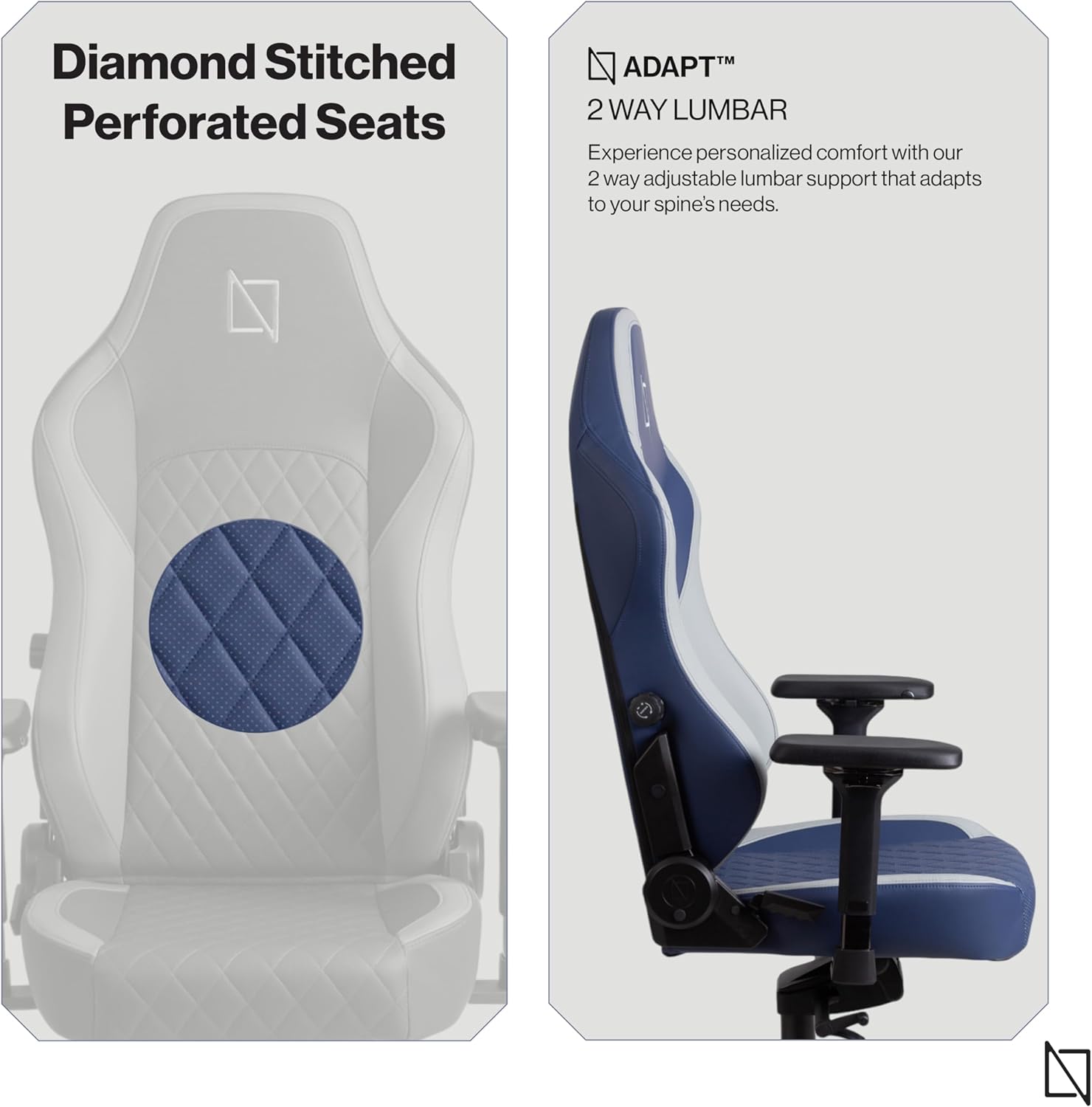 Navodesk APEX AIR, Ergonomic Gaming Chair (CLOUD LEATHER - M, DEEP BLUE)
