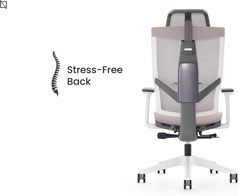 NAVO AERO, Premium Ergonomic Fabric Office Chair (BEIGE GREY)