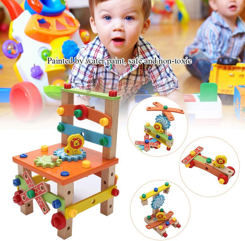 emma Wooden Multifunctional Assembling Chair Toy for Kid Child Learning Intelligent Toys