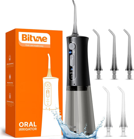 Bitvae Water Flosser Professional for Teeth , Portable 260ML Water Teeth Cleaner Picks , 3 Cleaning Modes