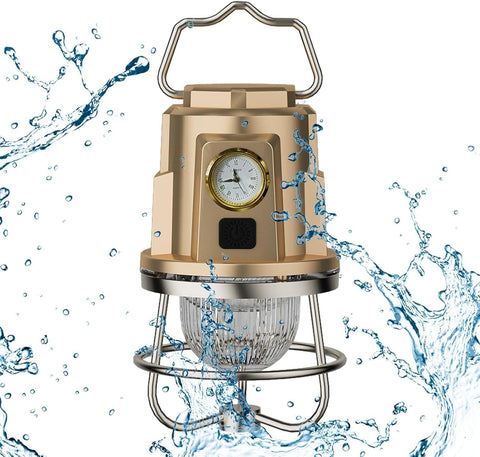 Ultra-Bright Rechargeable (Lantern Clock) Waterproof & USB Powered Torch with Hook for Camping