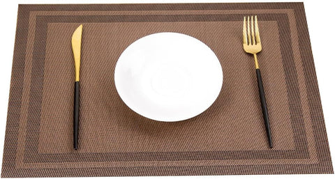 Simple PVC Dining Table Mat, Insulation Mat for Home, Restaurant, Hotel (10Pc Set)
