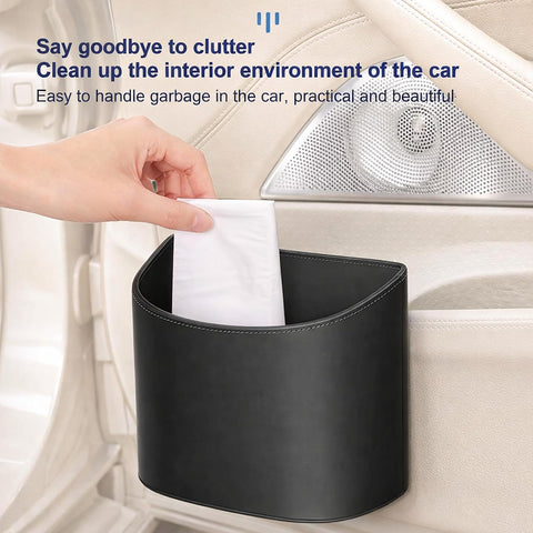 Car Door Trash Bin Organizer Storage Box – PU Leather