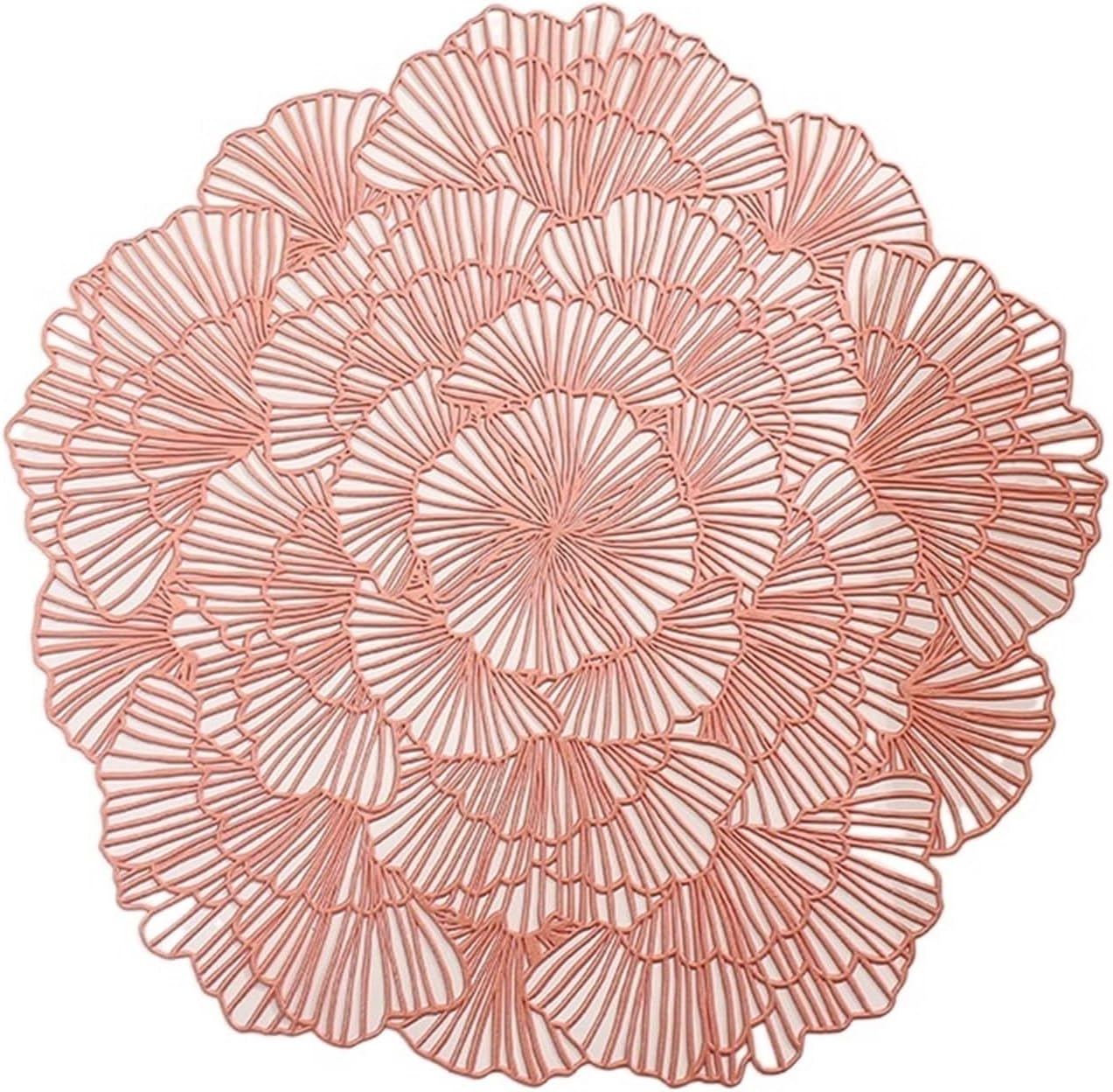 Round Placemats For Restaurant Hollow PVC Decoration Meal Mat  (10Pc Set)