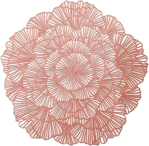 Round Placemats For Restaurant Hollow PVC Decoration Meal Mat  (10Pc Set)