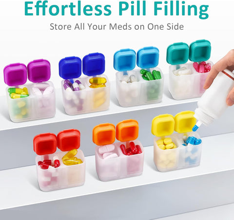 Fullicon Moisture-Proof Pill Boxes 7 Day 2 Times a Day