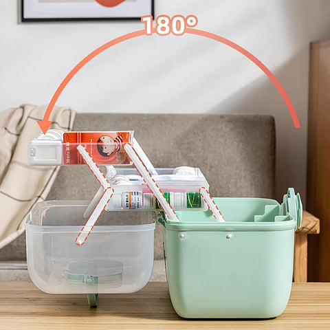 Plastic Medical Storage Box Clear Medicine Box Organizer Container, Home Emergencies First Aid Kit Pill Case
