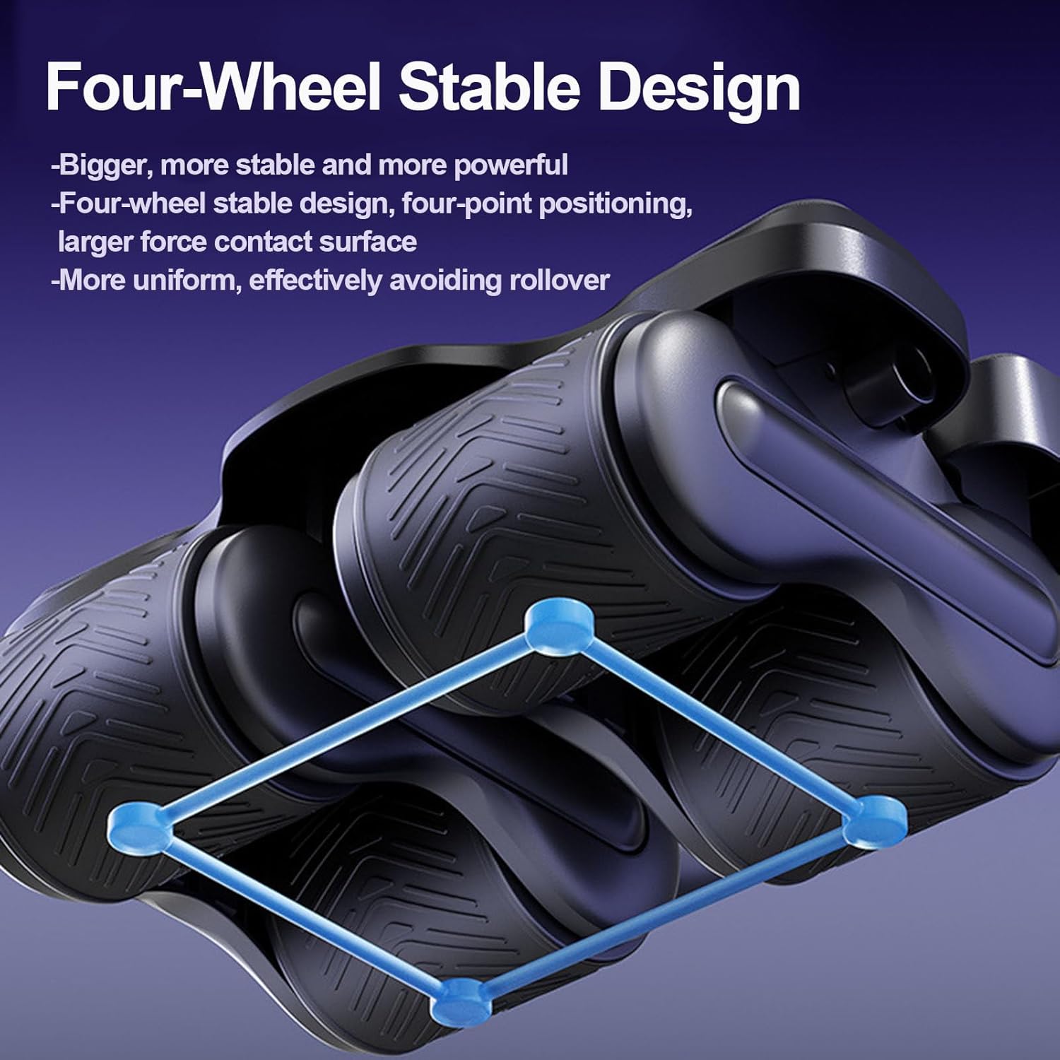 4-Wheeled Abdominal, Fitness Belly Rolling Wheel-4 Elbow Support, 290MM Widened Wheel Base
