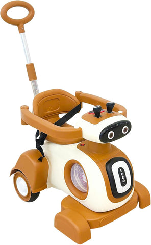 VLRA Electric Kids Ride-On, with Adjustable Handle, Safety Bar, Music Button, for Indoor and Outdoor use 2-4 years