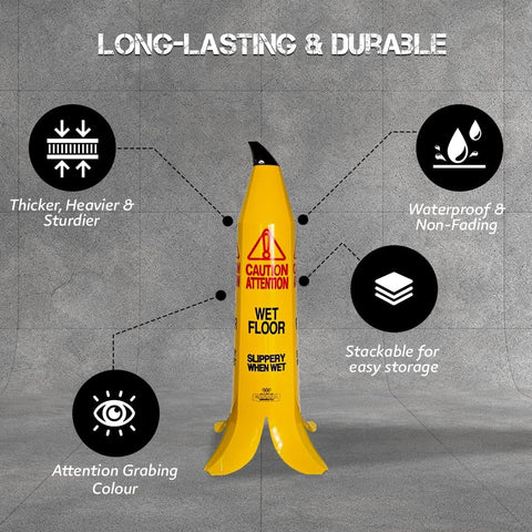 Olmecs Wet Floor Banana Cones -90CM | Banana-Shaped Wet Floor Cone (1)